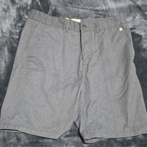 Freeworld Men's Gray Solid Chino Shorts Flat Front Zip Slash Pockets Cotton/Poly